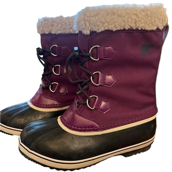 Sorel Winter Carnival Insulated Waterproof Plum Purple Snow Boots Womens Sz 6 - Picture 1 of 10